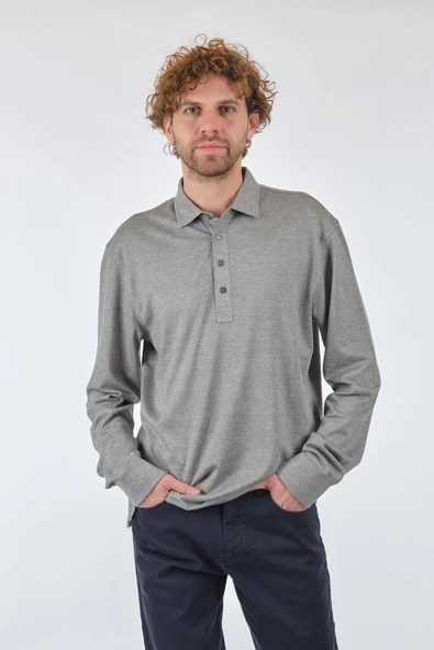 Gallus Erkek Uzun Kol Polo Yaka Sweatshirt - Minimalist & Günlük ürün görseli 1