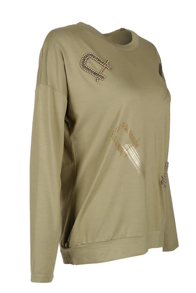 Vedi Oversize Uzun Kol Minimalist Kadın Bluz - VD4102 ürün görseli 1
