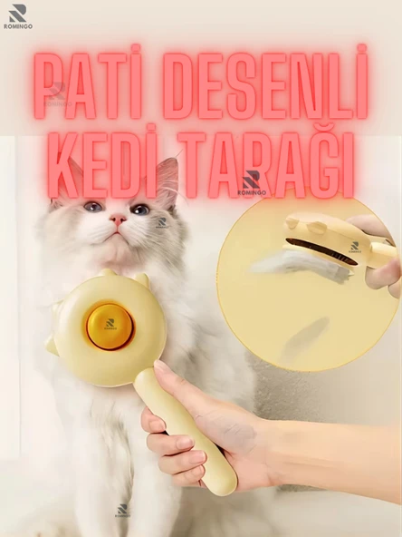 Kedi Tarağı Pati Desenli Kedi Tarağı Köpek Tarağı Kedi Tüy Toplama ürün görseli 1