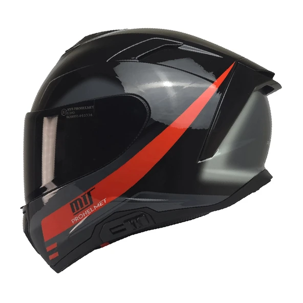 KUZEYMOTOR MTS X340 ROSSO P.SİYAH-KIRMIZI FULLFACE KASK (SİYAH CAMLI) ürün görseli 1