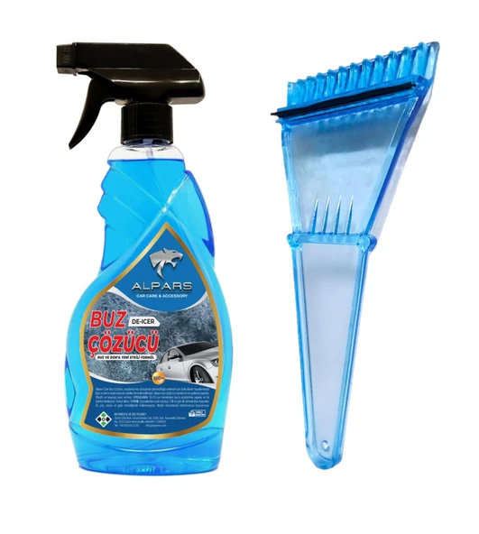 ALPARS Araba Cam Buz Çözücü Sprey 500 ml Ve Buz Kazıyıcı Beraber ürün görseli 1