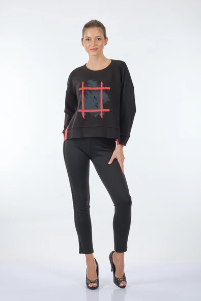 Ysatis Oversize Crop Uzun Kollu Kadın Triko - Minimalist Günlük Stil ürün görseli 1