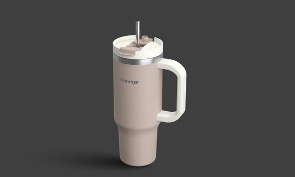 STEVIG 2 MOODS TUCK-IN TUMBLER SIZDIRMAZ ÇELİK TERMOS 900 ML PURE CASHMERE ST-243 ürün görseli 1