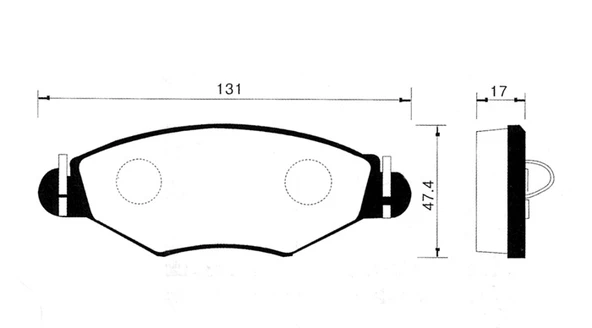 BALATA ON ( 206=PEUGEOT=01- ) SEKMANLI TIP ( 131X48X18) ürün görseli 1