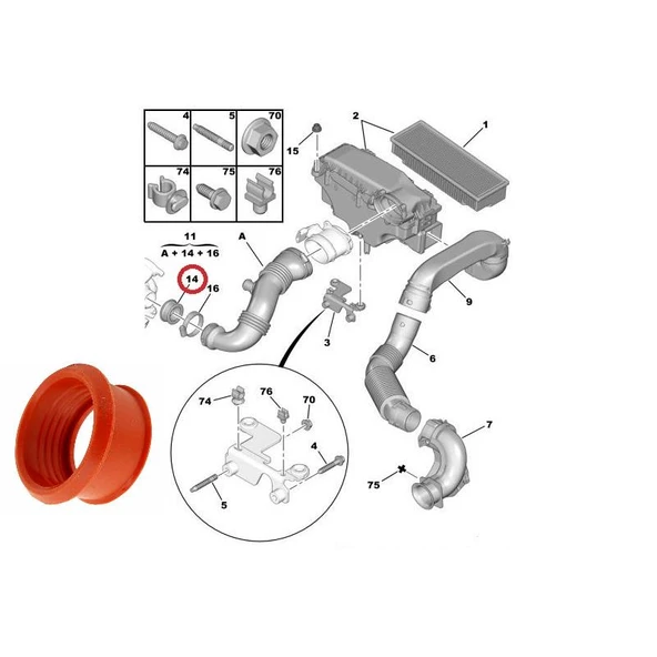 CITROEN JUMPY Turbo Hortum Conta 2006 - 2014 (1434C8) - Resim 4