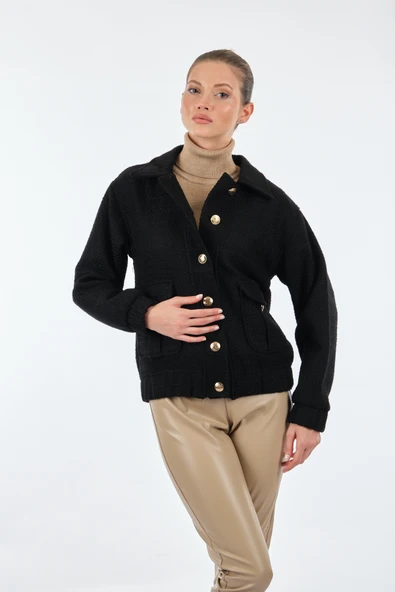 Unique Mode Oversize Yaka Kadın Ceket - Minimalist Tarz - Resim 2