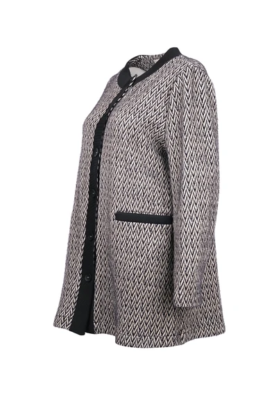 Gala-xi Minimalist Herringbone Desen Midi Uzun Kol Kadın Hırka ürün görseli 1