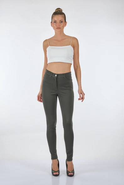 Seleste Yüksek Bel Slim Fit Kadın Pantolon - Günlük Kullanım ürün görseli 1