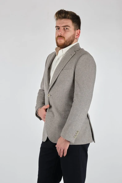 Tom Becker Minimalist Erkek Keten Ceket - Regular Fit ürün görseli 1