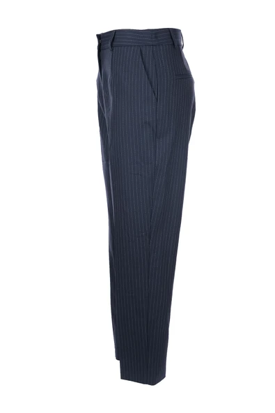 Unique Mode Minimalist Çizgili Midi Kadın Pantolon - Yüksek Bel ürün görseli 1