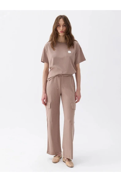 Nocturne Oversized Cepli Midi Kadın Pantolon - Minimalist Tarz ürün görseli 1