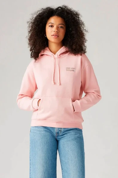Levi's Kadın Oversize Kapüşonlu Sweatshirt - Rahat ve Şık ürün görseli 1