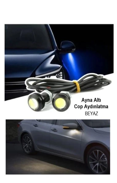 OTO MOTTO Ayna Altı Led Ayna Altı Cob Aydınlatma Led Eagle Eye 2 Adet Beyaz Sağ Sol Takım ürün görseli 1