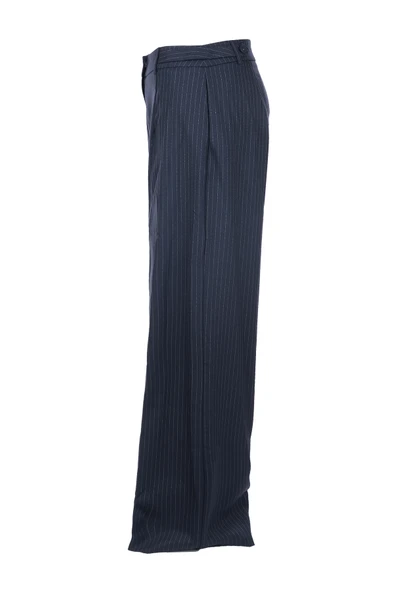 Unique Mode Minimalist Oversize Çizgili Kadın Pantolon - Yüksek Bel Geniş Paça ürün görseli 1