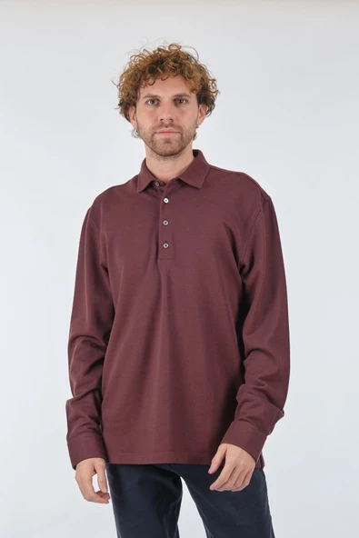 Gallus Erkek Oversize Polo Yaka Sweatshirt - Günlük Rahat Stil ürün görseli 1