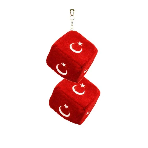 OTO MOTTO Asmalı Ay Yıldız Bayrak Peluş Zar Küp 2 Adet ürün görseli 1
