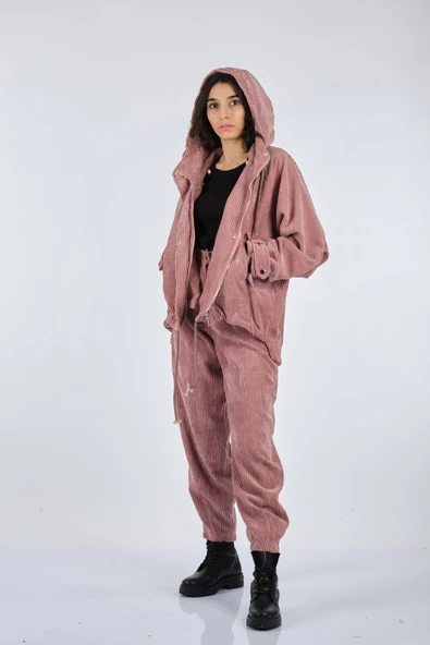 Ysatis Oversize Midi Korduroy Kadın Pantolon - Rahat ve Şık ürün görseli 1