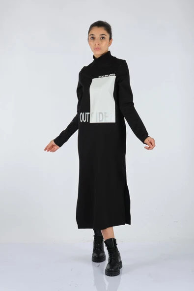 Naar Minimalist Uzun Kol Midi Günlük Elbise - Oversize Kesim ürün görseli 1