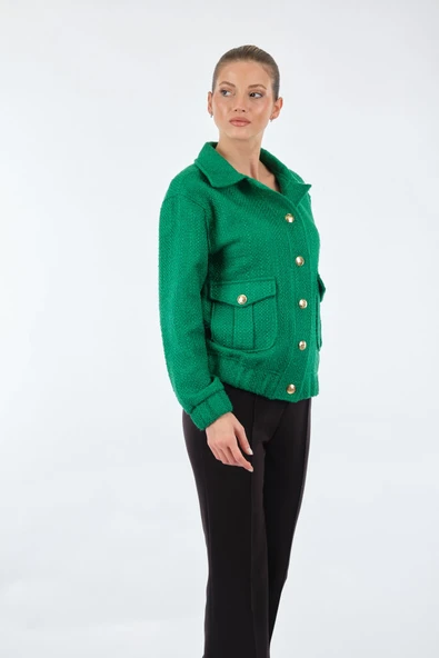 Unique Mode Oversize Yaka Kadın Ceket - Minimalist Tarz - Resim 4