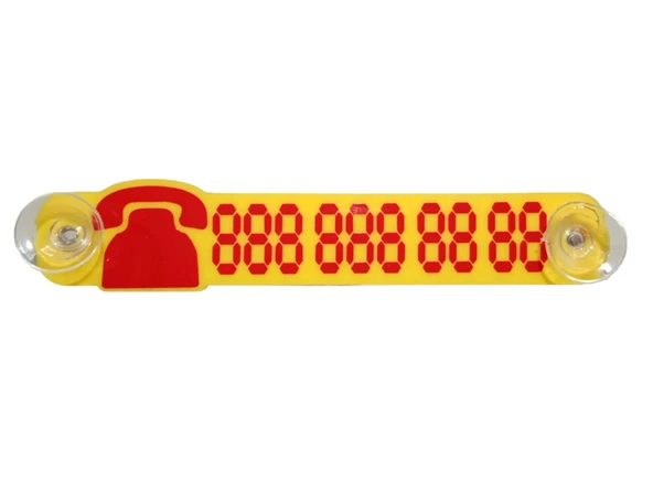 OTO MOTTO Vantuzlu Araç Telefon Numaratörü Telefon No Gösterici Sarı Kırmızı ürün görseli 1