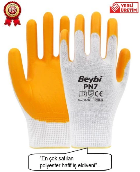 Beybi Pn7 Polyester Örme Nitril Eldiven 10XL 1 Çift ürün görseli 1
