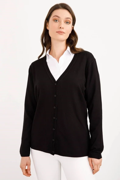 Desen Kadın V Yaka Uzun Kol Oversize Ceket - Günlük & İş ürün görseli 1