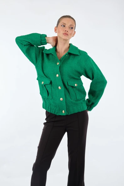 Unique Mode Oversize Yaka Kadın Ceket - Minimalist Tarz - Resim 3