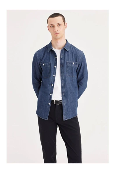 Dockers Minimalist Erkek Denim Gömlek - Uzun Kol Günlük ürün görseli 1