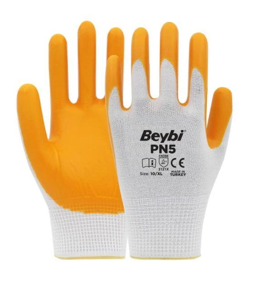 Beybi Pn5 Polyester Örme Nitril İş Eldiveni 10XL 1 Çift - Resim 3