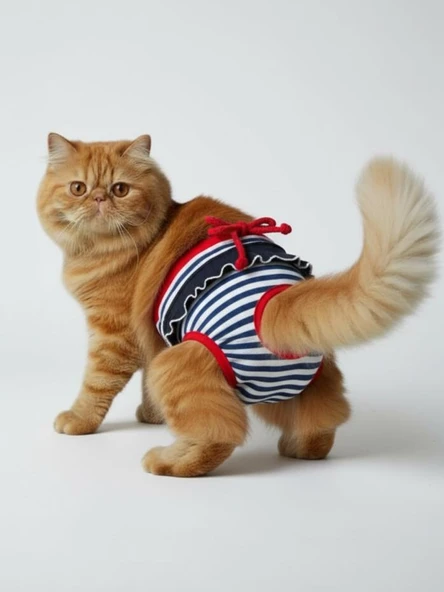 Pretty Liva Dişi Kedi Regl Külotu | Don | Kedi İç Çamaşırı | Ayarlanabilir Bağcıklı | Küçük Irklar İçin ürün görseli 1