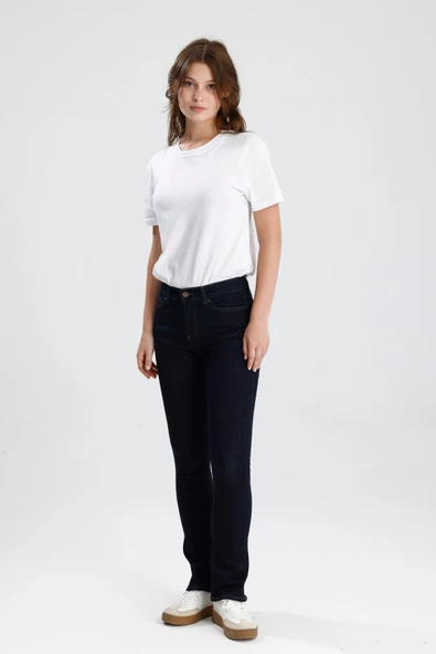 #KadınPantolon Koyu Indigo Denim Monica24 Boot Cut Kesim Yumuşak Doğal His Veren Kadın Jean Pantolon ürün görseli 1