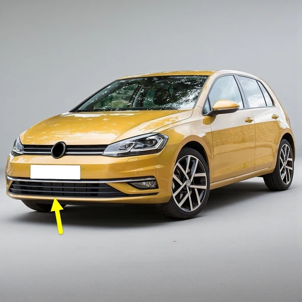 VW Golf 7.5 2017-2020 Ön Tampon Orta Izgarası Krom Çıtalı 5G0853671G ürün görseli 1