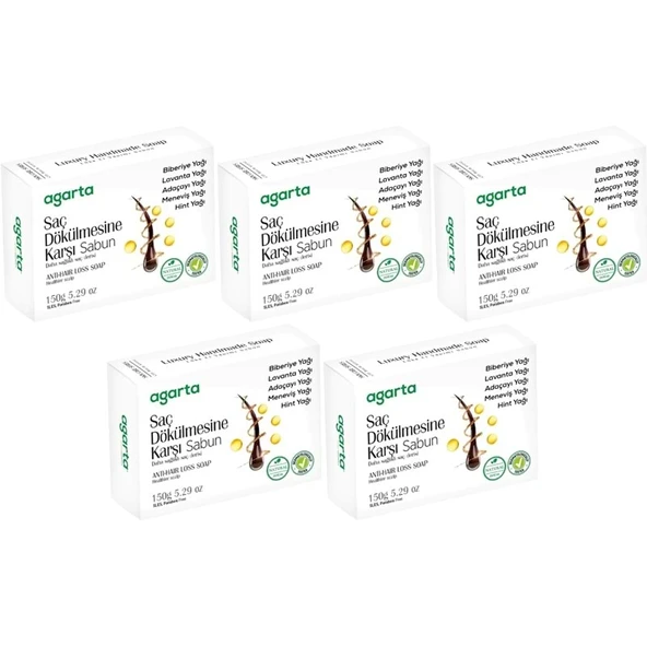 Agarta El Yapımı Doğal Sabun 150GR Saç Dökülmesine Karşı (5 Li Set) ürün görseli 1
