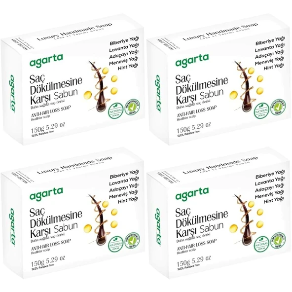 Agarta El Yapımı Doğal Sabun 150GR Saç Dökülmesine Karşı (4 Lü Set) ürün görseli 1