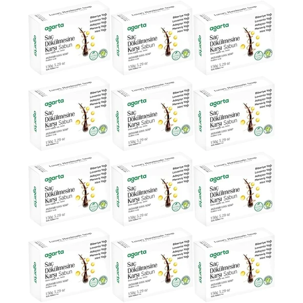Agarta El Yapımı Doğal Sabun 150GR Saç Dökülmesine Karşı (12 Li Set) ürün görseli 1