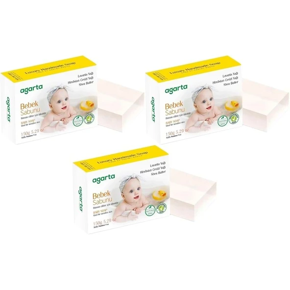 Agarta El Yapımı Doğal Sabun 150GR Bebek (3 Lü Set) ürün görseli 1