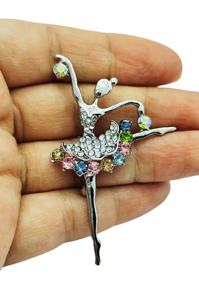 Balerin Taşlı Broş ve Yaka İğnesi ürün görseli 1