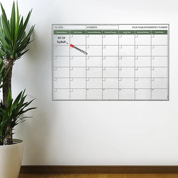 Manyetik Yapışkanlı Bir Aylık Program Planlayıcı Takvim 85x56 cm (5250) ürün görseli 1