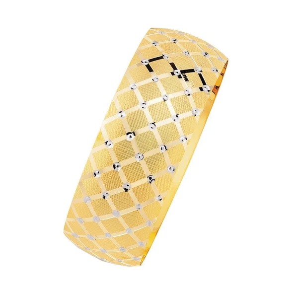 Bilezikhane 14 Ayar Altın Mega Bilezik 25.00 Gram Kare Desen ürün görseli 1