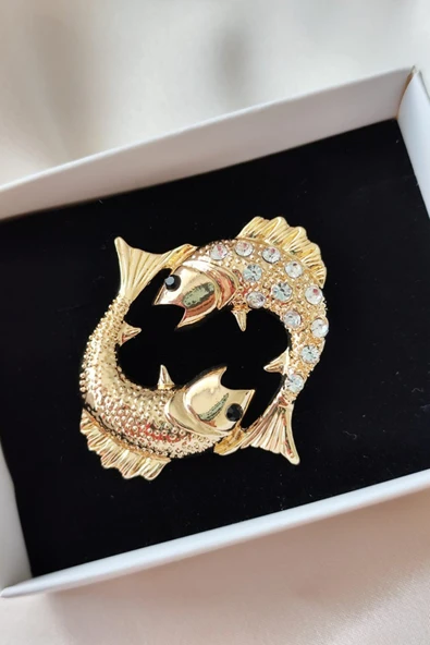 Pisces Duygusal Balık Broşu - Resim 4