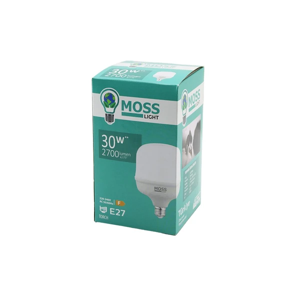 30W  TORCH  LED AMPUL PLASTİK E27 2700LUMEN L175° 5000 SAAT ÖMÜR IP20 185-265V AC MS-3097 (5250) ürün görseli 1