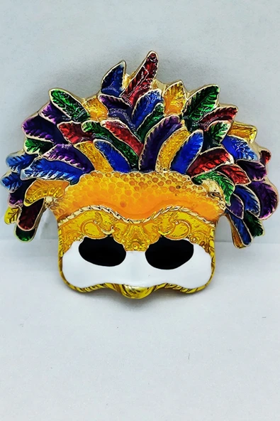 Renkli Karnaval Maskesi Broş ürün görseli 1