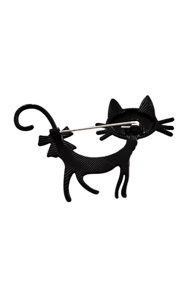 Neşeli Kedi Figürlü Canlı Renkli Broş - Resim 3