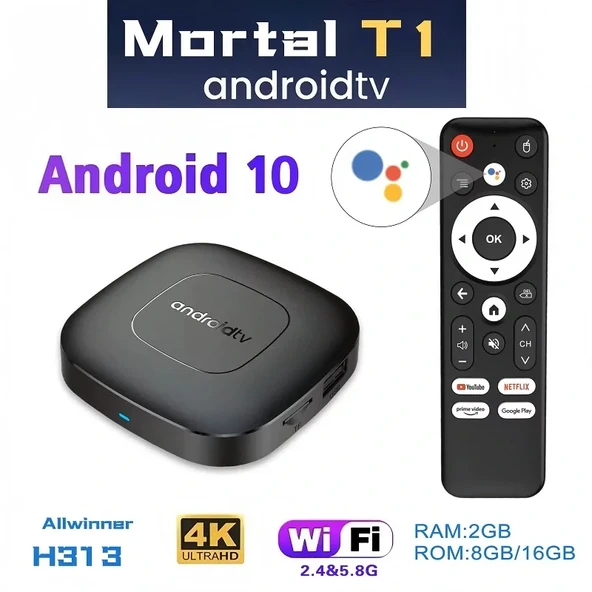 Mortal T1.Android Tv Box 2gb Ram -16 gb Hafıza Android 12 Tvbox (5250) ürün görseli 1