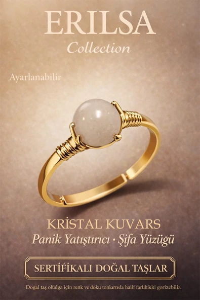Sertifikalı Panik Yatıştırıcı Enerji Yüzüğü – Kristal Kuvars Ayarlamalı Yengeç Balık Başak Burcu ürün görseli 1