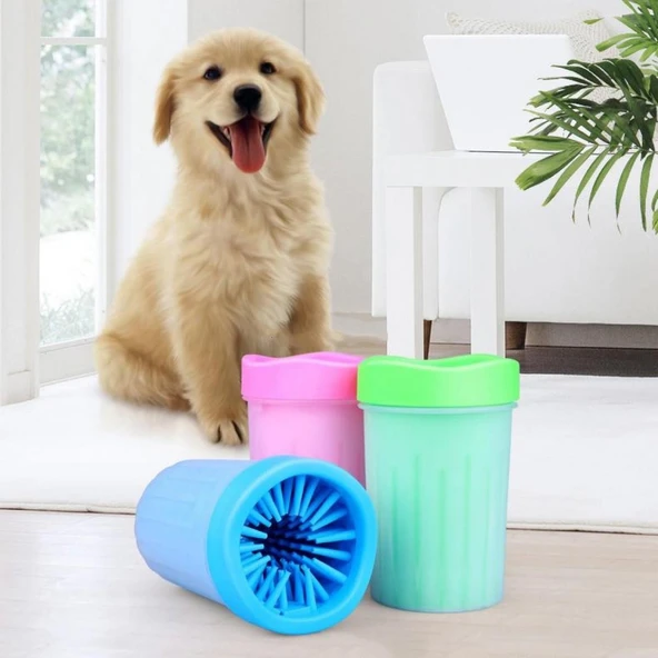 Silikon Jel Fırçalı Kedi Köpek Pati Ayak Yıkama Temizleme Kovası (Küçük) (5250) ürün görseli 1