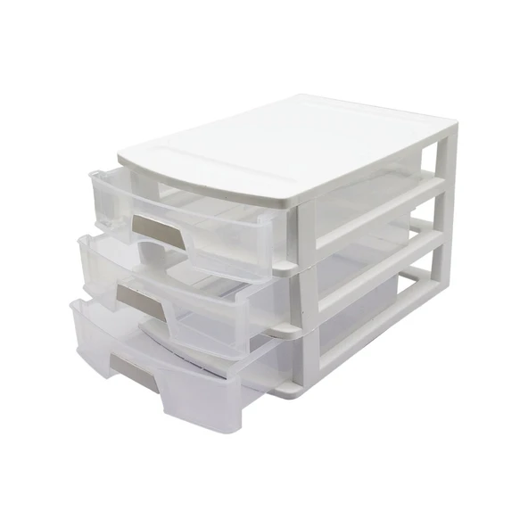 NO:3 ÇEKMECE 3 KATLI 35X25.4X22.6CM SİYAH VEYA BEYAZ GÖNDERİLİR (5250) ürün görseli 1