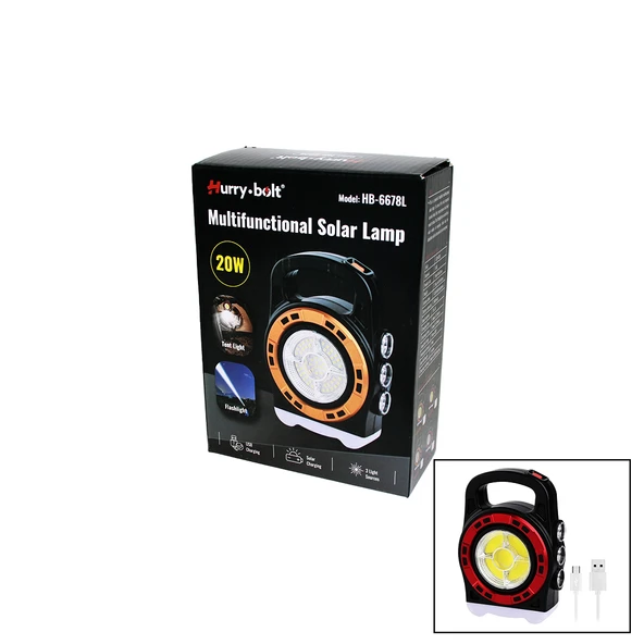 3IN1 20W SOLAR - USB ŞARJLI EL FENERİ - POWERBANK EL ÇANTASI MODELİ (5250) ürün görseli 1