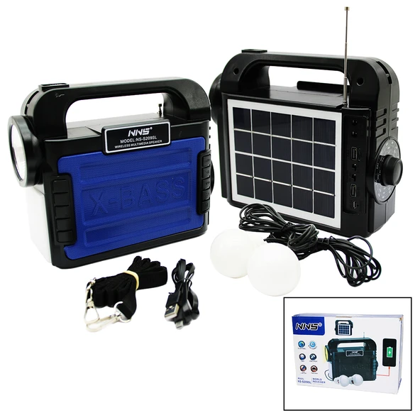 3IN1 - SOLAR 2İN1 EL FENERİ  - RADYO - MP3 BLUETOOTH - USB/ TF PORT - 2 PARÇA  AMPUL KABLOLU - POWERBANK (5250) ürün görseli 1