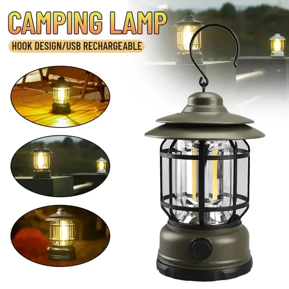Bluetooth Hoparlör Özellikli Dimerli Led Kamp Lambası Hs66 (5250) - Resim 3